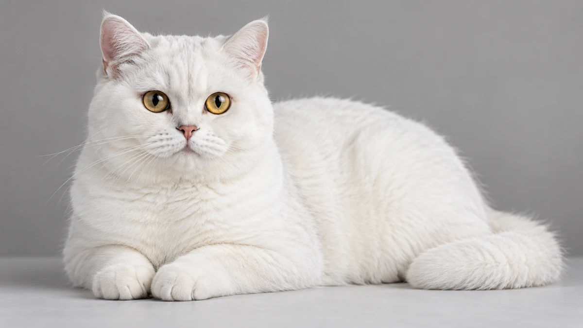 Scottish Straight kedi — beyaz