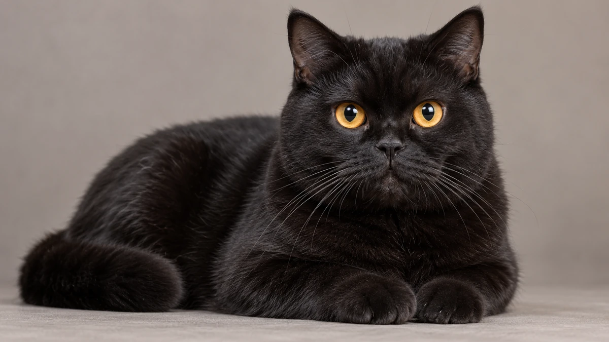Scottish Straight kedi — siyah